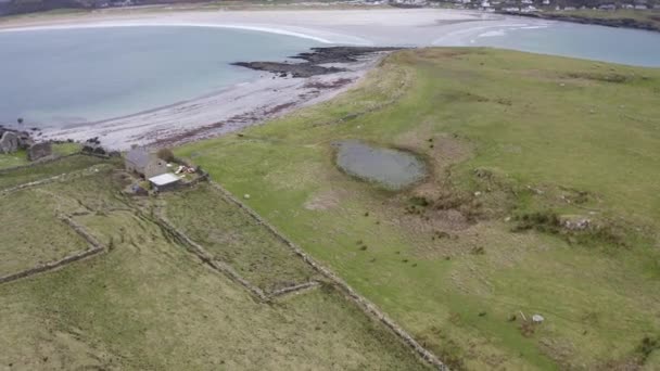 Aerial View Inishkeel Island Portnoo County Donegal Ireland — Stock video