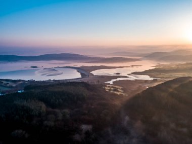 Aerial view of Gweebarra Bay and Cashelgolan in Donegal - Ireland