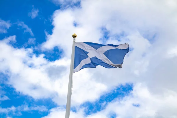 Scotland National Flag Waving Wind — Stock Photo, Image