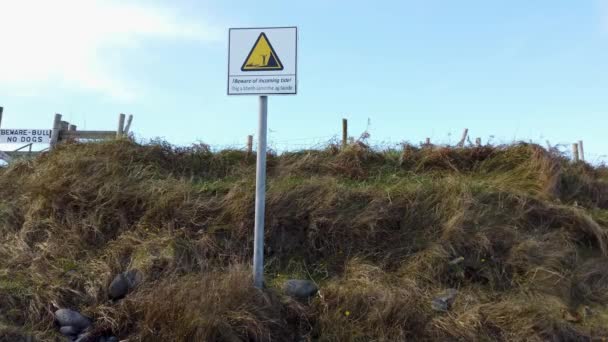 Ostrzeżenie Przypływie Wyspie Inishkeel Hrabstwie Donegal Irlandia — Wideo stockowe