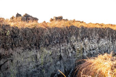 Donegal ilçesinde turba kesimi - İrlanda.
