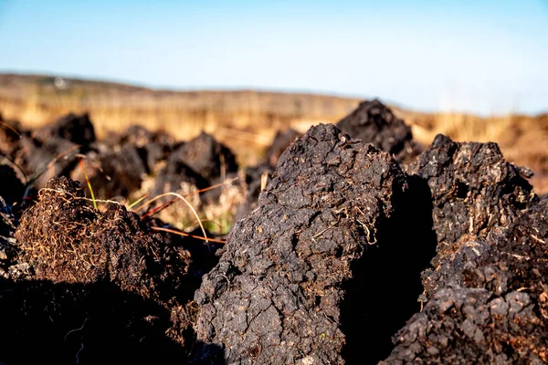 Peat Turf Cutting County Donegal Ireland — Stock Photo, Image