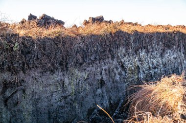 Donegal ilçesinde turba kesimi - İrlanda.