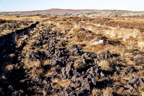 Řezání Rašelinišť Hrabství Donegal Irsko — Stock fotografie