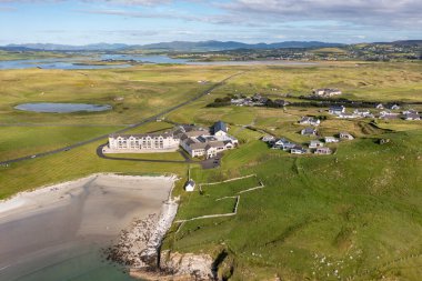 Aerial of the beautiful coast at Downings, County Donegal - Ireland