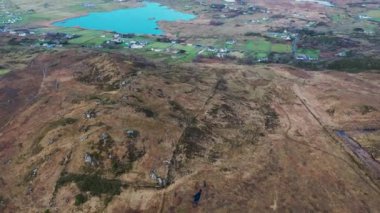 Maghery, Dungloe - County Donegal - İrlanda 'nın Agnish Lough hava manzarası
