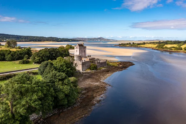 stock image Aerial view of Castle Dow and Sheephaven Bay in Creeslough - County Donegal, Ireland.