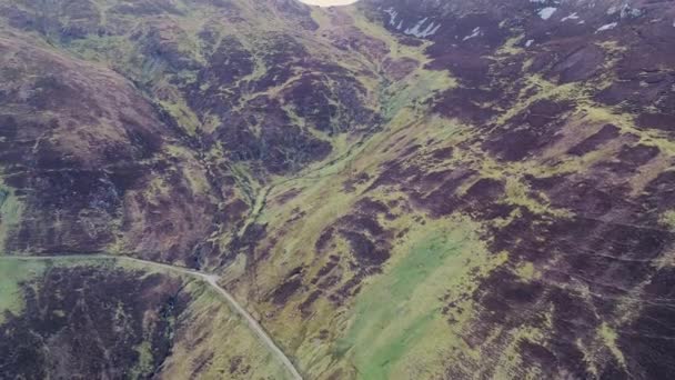 Aerial View Pilgrims Path Slieve League Cliffs County Donegal Ireland — Stock Video