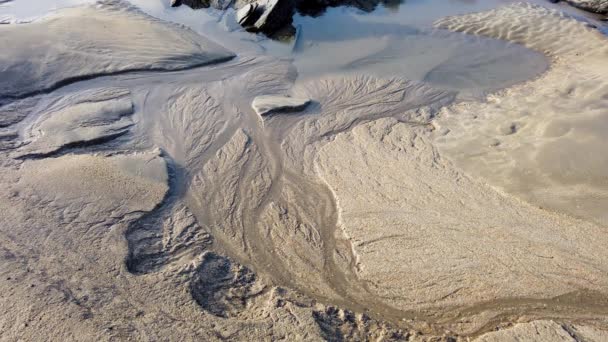 Песчаный Поток Пляже Нарин Графство Донегал Ирландия — стоковое видео