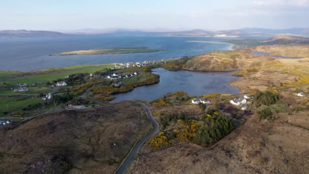 Αεροφωτογραφία Του Pound Lough Στο Portnoo Της Κομητείας Donegal Ιρλανδία — Αρχείο Βίντεο