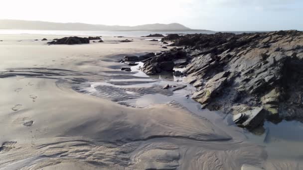 Sandstream Narin Beach Hrabstwo Donegal Irlandia — Wideo stockowe