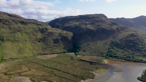 Aérea Assaranca Waterfall Condado Donegal Irlanda — Vídeos de Stock