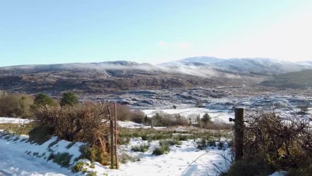 Snow Covered Gweebarra Bay Area Doochary Lettermacaward Donegal Ireland — Stock video