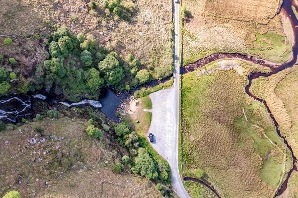 Antenne Von Assaranca Wasserfall County Donegal Irland — Stockfoto
