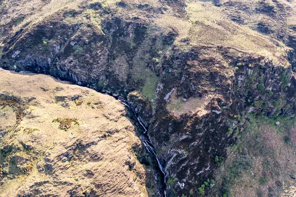 Antenn Assaranca Vattenfall Grevskapet Donegal Ireland — Stockfoto