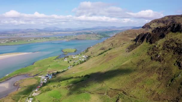 Pemandangan Udara Laconnell Dan Townland Illancreeve Lackaduff County Donegal Irlandia — Stok Video