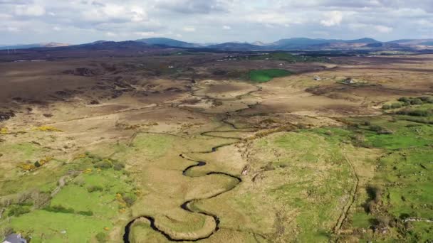 Αεροφωτογραφία Της Περιοχής Sandfield Μεταξύ Ardara Και Portnoo Στο Donegal — Αρχείο Βίντεο