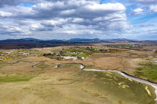 Luchtfoto Van Het Sandfield Gebied Tussen Ardara Portnoo Donegal Ierland — Stockfoto