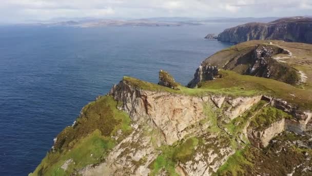 Αεροφωτογραφία Του Horn Head Από Τον Dunfanghy Στην Κομητεία Donegal — Αρχείο Βίντεο
