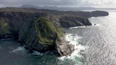 Donegal, Irleland 'de Dunfanaghy' den Horn Head 'in hava manzarası..