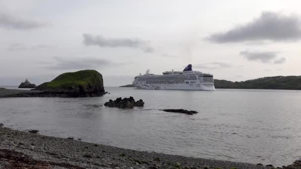 Killybegs Ireland May 2023 Norwegian Star Leaving Visiting Killybegs — 图库视频影像