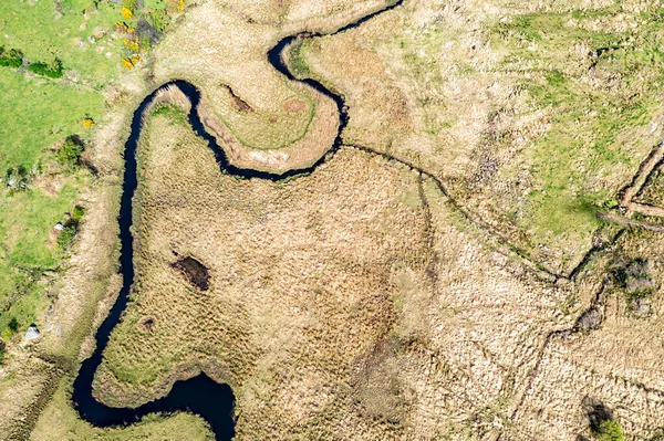 Letecký Pohled Oblast Sandfield Mezi Městy Ardara Portnoo Donegalu Irsko — Stock fotografie