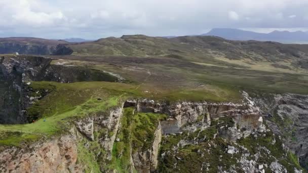 Widok Lotu Ptaka Horn Head Przez Dunfanaghy Hrabstwie Donegal Irleland — Wideo stockowe