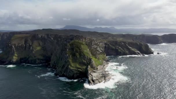 Luchtfoto Van Horn Head Door Dunfanaghy County Donegal Irleland — Stockvideo