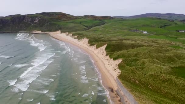 Luchtfoto Van Het Five Fingers Strand County Donegal Ierland — Stockvideo