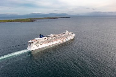 KILLYBEGS, IRELAND - 16 Mayıs 2023: Norveç Yıldızı Killybegs 'i ziyaret ettikten sonra ayrılıyor.