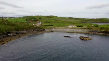 Aerial of Carntullagh Head by Killybegs in County Donegal - Republic of Ireland.