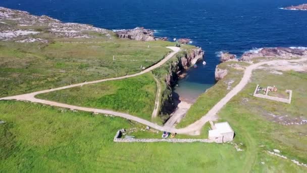 Veduta Aerea Del Porto Sull Isola Owey Contea Donegal Irlanda — Video Stock