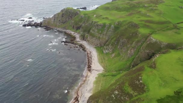 Luchtfoto Van Dunargus Head Close Five Fingers Strand County Donegal — Stockvideo