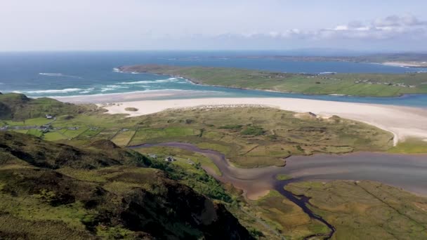 Αεροφωτογραφία Της Πόλης Illancreeve Lackaduff Και Maghera County Donegal Ιρλανδία — Αρχείο Βίντεο