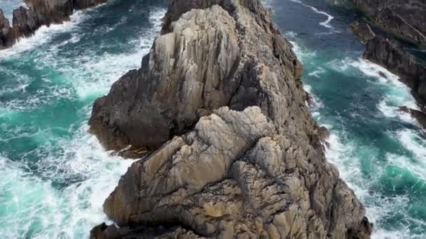 Widok Lotu Ptaka Wybrzeże Malin Head Irlandii — Wideo stockowe