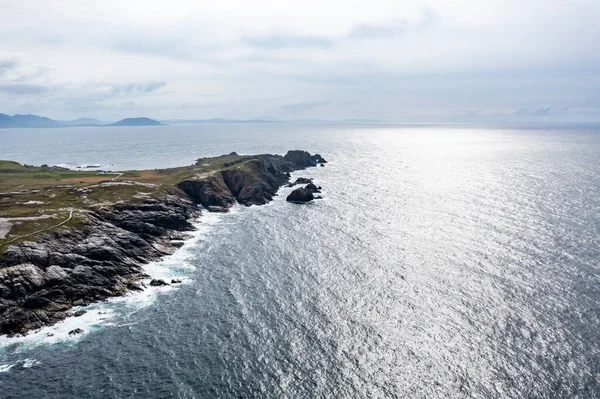 Vista Aérea Costa Malin Head Irlanda — Fotografia de Stock