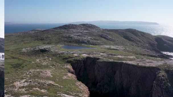 Vue Aérienne Falaise Île Owey Comté Donegal Irlande — Video