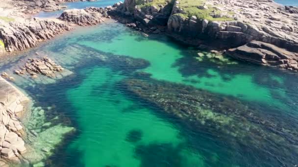 Hermoso Océano Atlántico Área Tobernanoran Cruit Island Condado Donegal Irlanda — Vídeo de stock