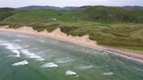 Aerial View Five Fingers Strand County Donegal Ireland — Stock Video