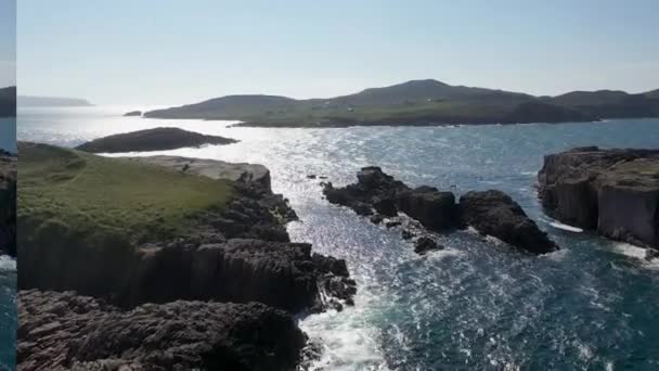 Прекрасне Узбережжя Району Тоберноран Острові Круїз Графство Донегал Ірландія — стокове відео
