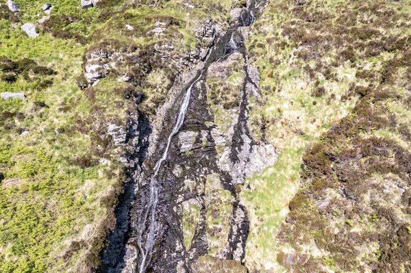 Flygplan Från Crolly Waterfall Mellan Lough Keel Och Thorr Grevskapet — Stockfoto