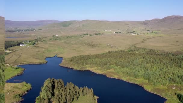 Dungloe Dan Dunlow Lough Aereal County Donegal Rlanda — Stok video