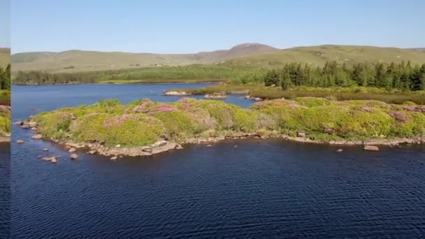 Aereal Island Lough Craghy Por Dungloe Condado Donegal Irlanda — Vídeos de Stock