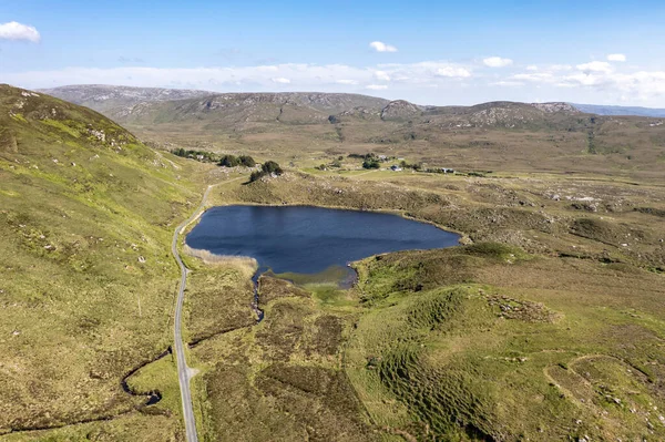 Luchtfoto Van Lough Ascardan Naast Lough Keel Crolly County Donegal — Stockfoto