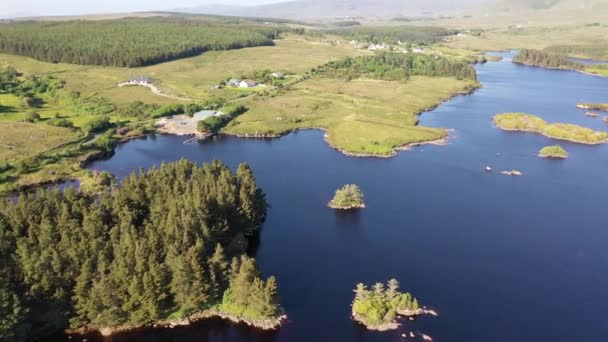 Aereal Lough Craghy Fishing Dungloe County Donegal Irlanda — Vídeo de stock
