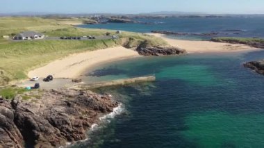 Cruit Adası, Donegal, İrlanda 'daki Tobernoran bölgesinin güzel kıyıları..