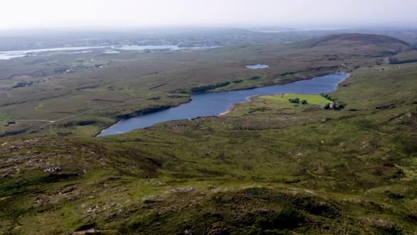 Aerial Lough Keel Crolly County Donegal Ιρλανδία — Αρχείο Βίντεο