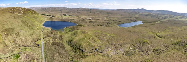 Flygfoto Lough Ascardan Bredvid Lough Keel Crolly Grevskapet Donegal Irland — Stockfoto