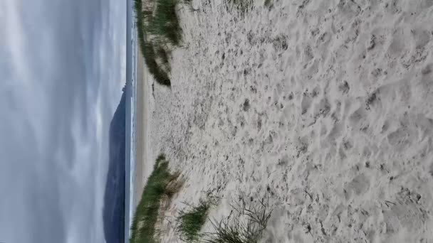 Красивий Пляж Трамор Росбезі Графство Донегал Ірландія — стокове відео