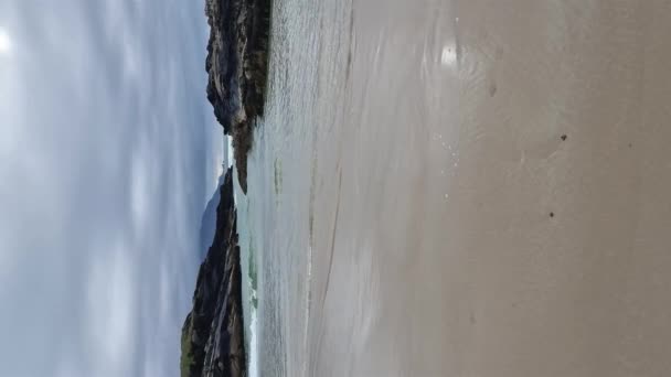 Красивий Пляж Трамор Росбезі Графство Донегал Ірландія — стокове відео